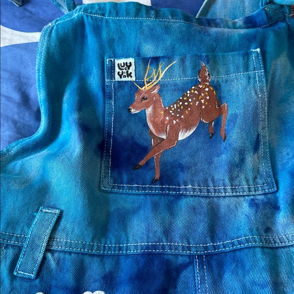 Lucy and Yak x We Are Hairy People hand painted dungarees / overalls - Picture 3 of 6